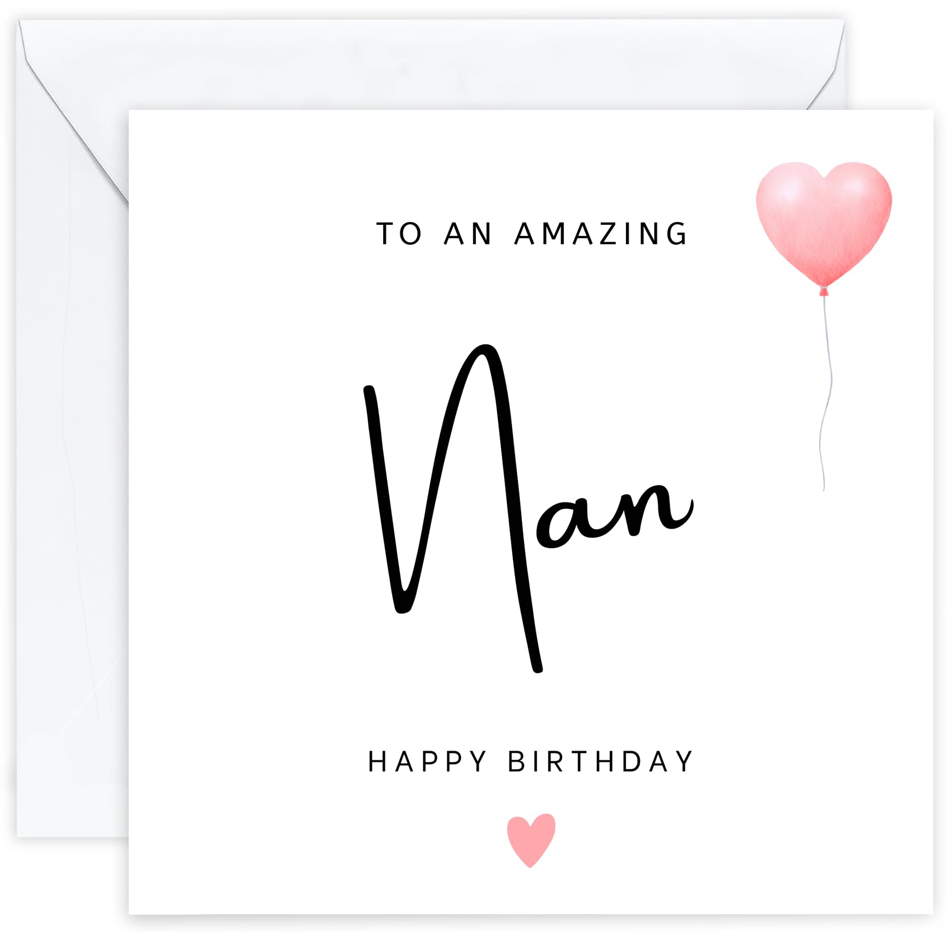 Personalised Nan Birthday Card – Elegant Birthday Card for Nan with Customised Message on Premium 350gsm Cardstock, Ideal from Grandson or from Granddaughter for an Amazing Nan Birthday (Nan)