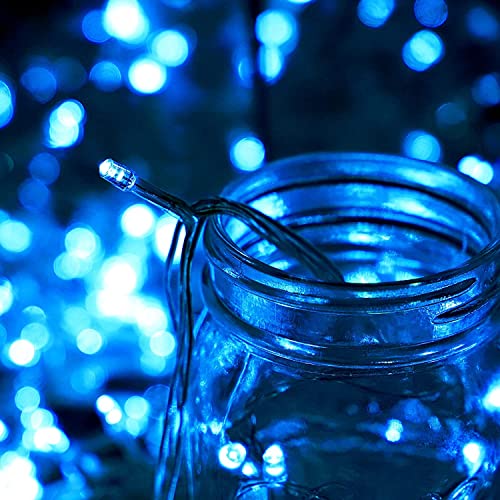 Image of LED Fairy String Lights 12 Meter Blue Copper Wire | Waterproof & Energy Saving Decorative Lights for Diwali, Home, Bedroom, Wedding, Balcony & Garden (Pack of 1)