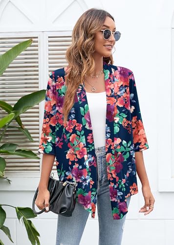 Image of Heymoments Women's Lightweight Open Front Cardigans 3 /4 Sleeve Casual Soft Drape Fall Cardigan S-2XL