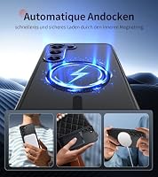 Opkiegrn Magnetisch HandyHülle Kompatibel mit Samsung Galaxy S23 5G Kompatibel mit MagSafe mit 2 Schutzfolie,Vollständiger Kameraschutz, Stoßfest Dünn Durchscheinende Matt SchutzHülle (Schwarz) – Ansicht 2