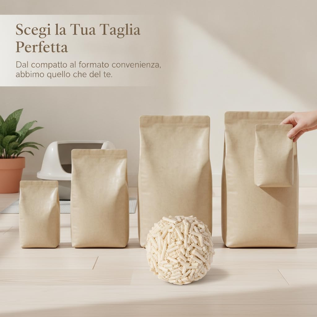 Lettiera per Gatti Tofu, Fibra Vegetale, Originale, 5kg | Assorbimento efficace, Lettiera Tofu assorbente, Mantenimento ambiente pulito, in città