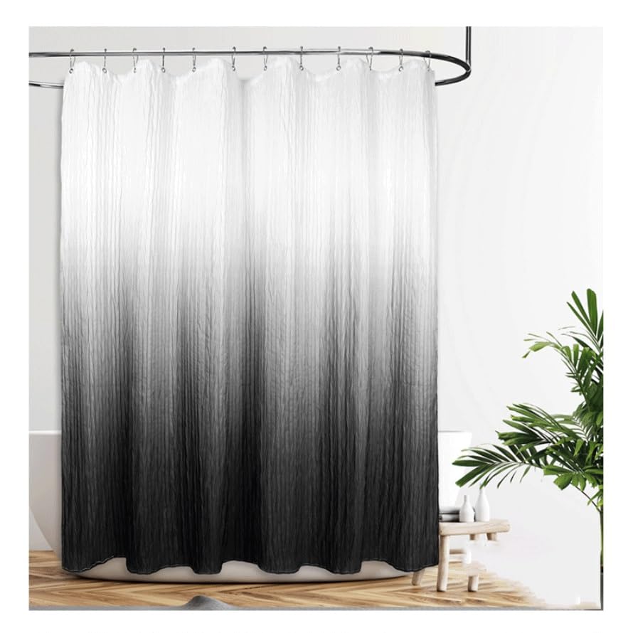 Rideau de douche en polyester froissé au design dégradé chic et traitement imperméable durable - 4