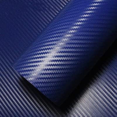 2 pcs Carbon Fiber for Chevy Bowtie Emblem Overlay Sheets Front/Back Vinyl Decal Wrap (Blue)