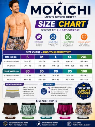 Image of Men's Boxer Briefs for Men, Stretchable Trunks Underwear, Soft Comfortable Fit, Breathable Mid-Rise Boxer Shorts, Assorted Solid & Printed Designs, Pack of 5