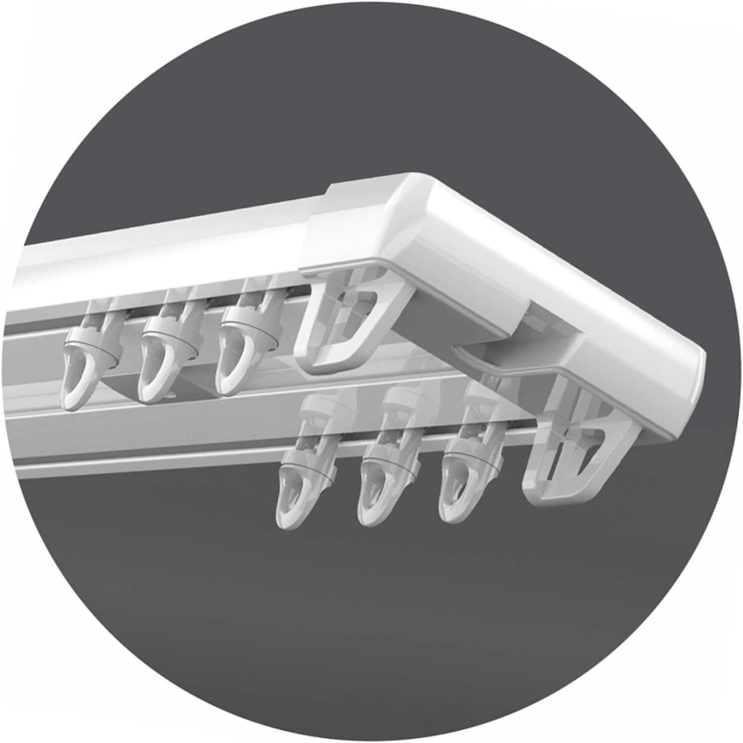 Rail Plafond Aluminium Silencieux 4,5 m - Double Voie pour Rideau Lourd