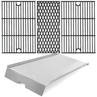 Drip Tray Cooking Grate Set for Traeger 34 Pro Series Cast Iron Grill Grid HDW194 Replacement Parts KIT0786 BCA006 Grease Pan Eastwood Texas Elite Pellet Smoker Heat Baffle Diffuser BBQ Accessories