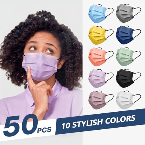 Disposable Face Masks For Adults, 4 Ply, 50 Pack, FSA And HSA Eligible_desvips.com