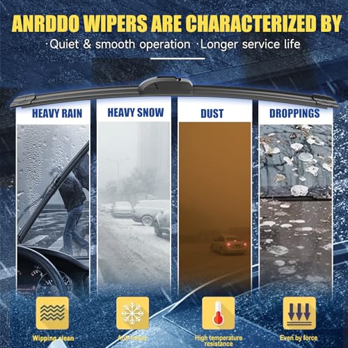 Image of 3 wipers Replacement for 2016-2020 2021 2022 Honda HRV HR-V, Windshield Wiper Blades Original Equipment Replacement - 26 inch /18 inch /10 inch (Set of 3) U /J HOOK