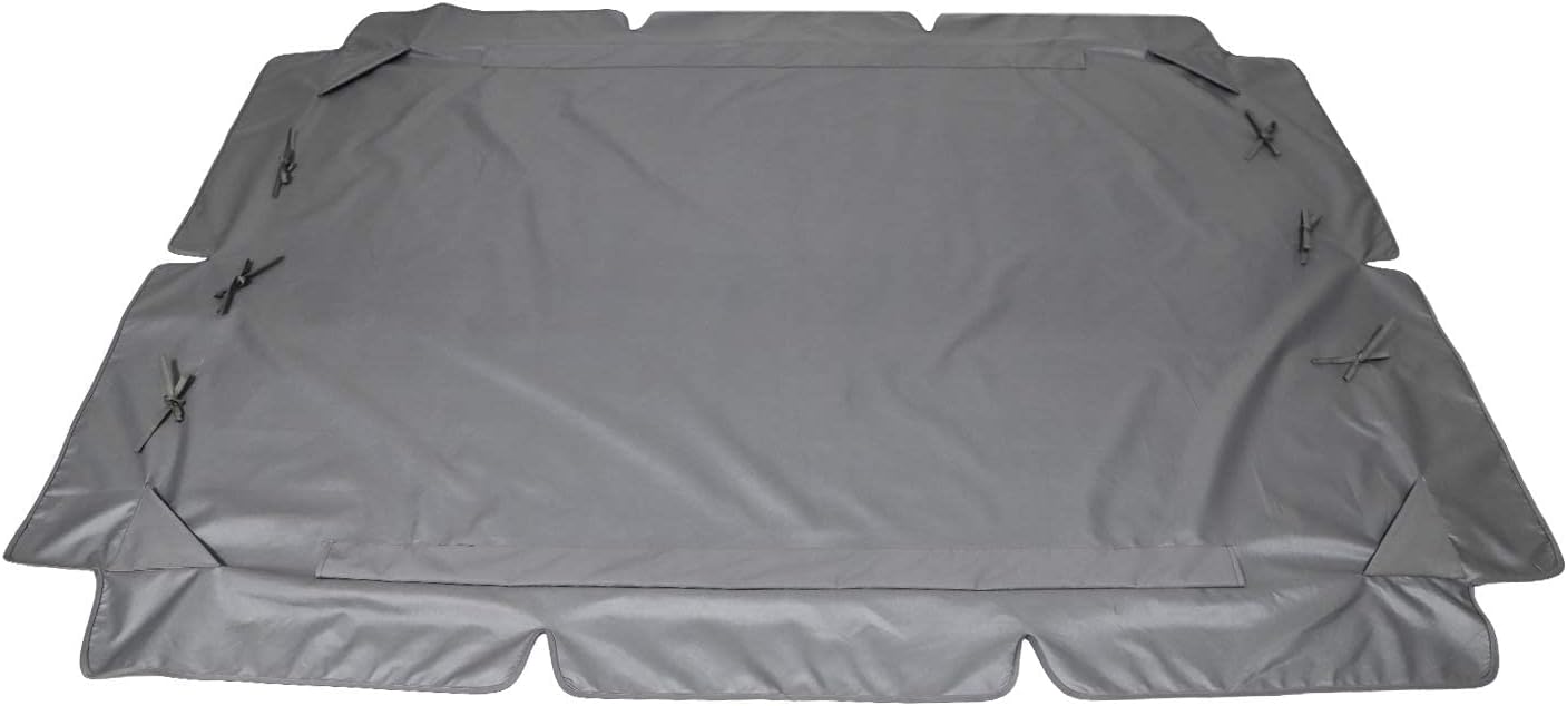 Outdoor Patio Swing Chair Canopy Replacement, 3 Seater Porch Swing Seat Canopy Cover, Waterproof Windproof Anti-UV Heavy Duty Rip Proof Garden Hammock Top Cover, Garden Furniture Covers (Grey, Large)