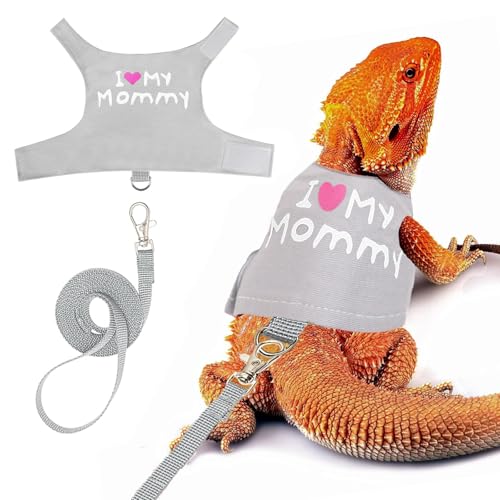 Image of Bearded Dragon Leash and Harness, Adjustable Lizard Reptiles Harness Clothes with 4.76ft Leash, Small Pets Harness and Leash Set for Lizards Ferrets Hamsters Walking Training Outdoor