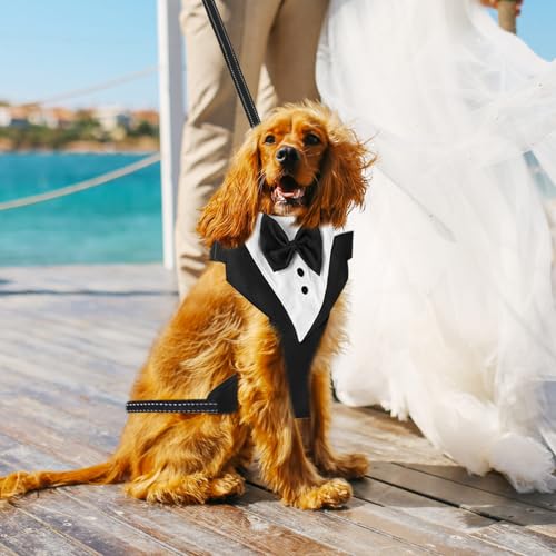 Smoking Fliege für Hunde Hund Hochzeit Anzug Hund Katze Smoking Kragen Formales Hunde-Smoking-Bandana Hund Smoking Bandana Halsband für Geburtstag Hochzeit Kleine Mittlere Hunde