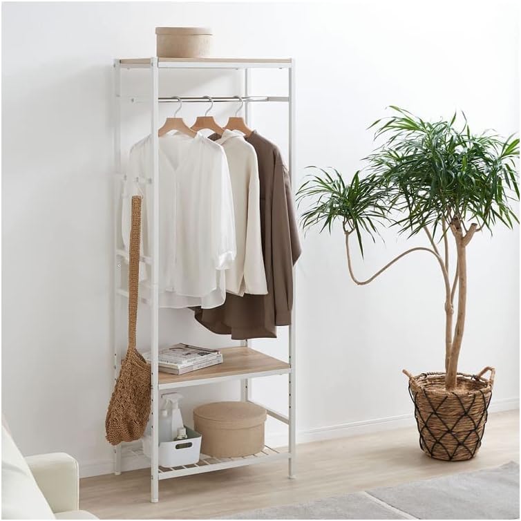 Amazon｜ハンガーラック 洋服収納 棚付き クローゼット シングル