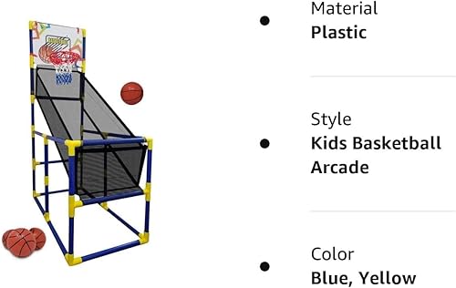 Miniatura 7 de Kids Basketball Hoop Arcade Game, with 4 Balls Air Pump - Indoor Toy Basketball Shooting System - Fun for All Ages - Toys Sports for Boys and Girls