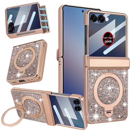 Coque Samsung Galaxy Z Flip 7 compatible MagSafe avec anneau rotatif et charnière intégrale