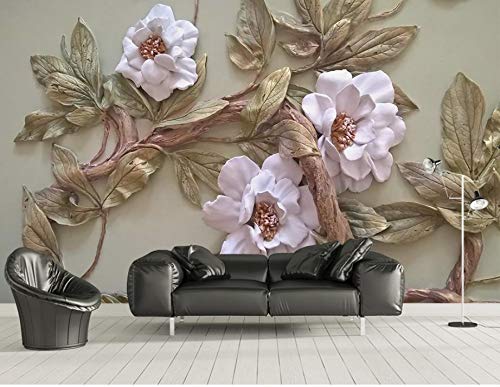 Papier peint panoramique 3D fleurs élégantes salon et chambre 366x254 cm