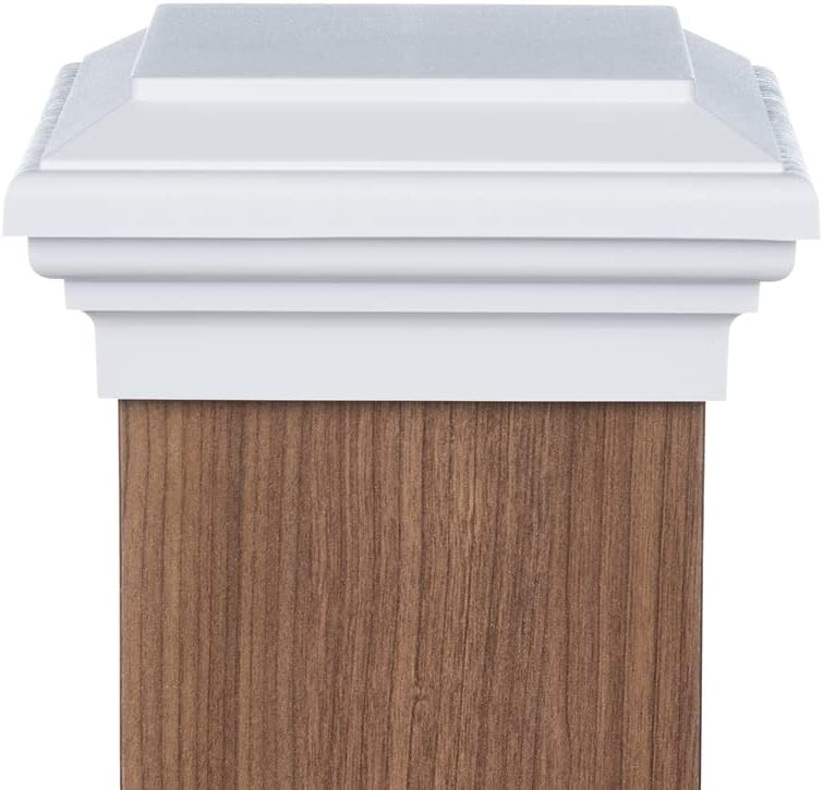 6x6 Post Cap (5.5") │ White Flat Square Newel Newport Top for Outdoor Fences, Mailboxes & Decks, by Atlanta Post Caps