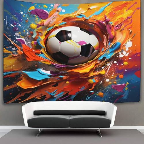 Tapisserie football 3D décoration murale tissu salon 180x230 - 3