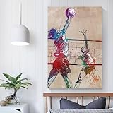 Volleyball-Aquarell-Kunst-Wandbilder für das Wohnzimmer, 