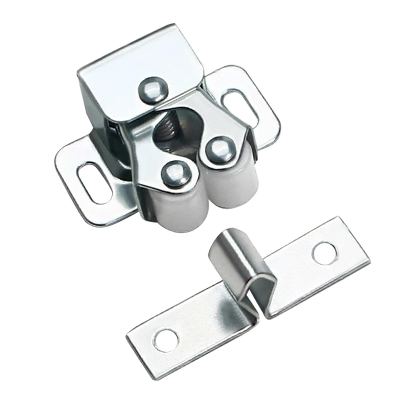 Double Roller Catch 40set Sliding Door Closet Stopper Magnetic Suction Stoppers Buffer Anti Collision Furniture Hardware Tools(Silver)