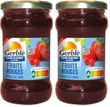 GERBLÉ – Fruits Rouges à Tartiner – Sans Sucres Ajoutés – Source de Fibres – Nutri-score A – 320 g (Lot de 2)