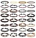 FIBO STEEL 10-32 Pcs Braided Leather Bracelets for Men Women Cool Wrist Cuff Bracelet Adjustable …