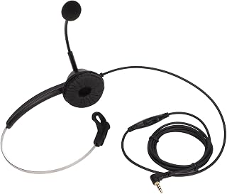 Phone Headset 3.5mm with Microphone, Unidirectional Noise Canceling Mic Corded SingleEar Headset Support Volume Control