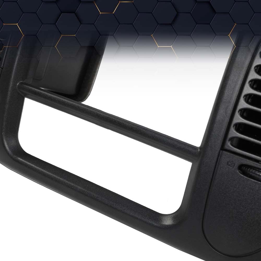 PIT66 Center Dash Panel Bezel Compatible with 2000 2001 2002 2003 Ford F150/2000-2002 Ford Expedition Black