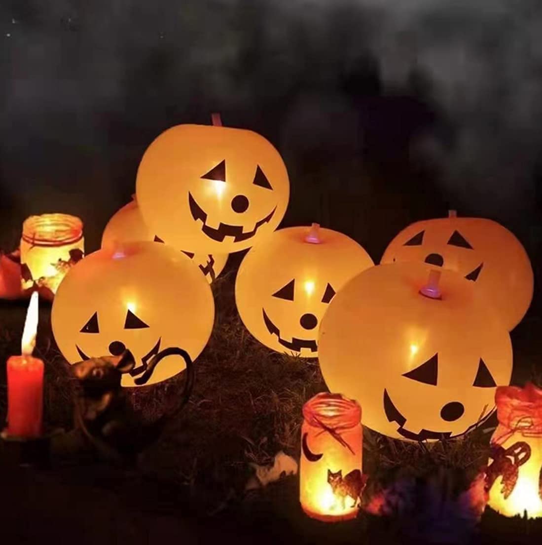 Amazon | ハロウィーン風船 カボチャ 風船 光る風船 LED バルーン