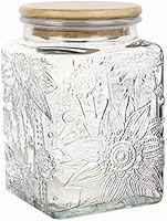 Vista 16 de ANSQU Recipiente de café con tapa, recipientes de vidrio de almacenamiento de alimentos de 34 onzas, recipiente hermético para encimera de cocina