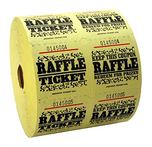 Yellow Raffle Tickets : roll of 1000