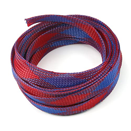 Othmro Manchon de Câble Gaine 5M Souple, Gaine Câble Tressée Extensible, Gestion des Câbles Rangement Tressée Fendue en Pet, Gestion de Câble Réglable, Protection Gestion des Câbles pour TV, PC, USB