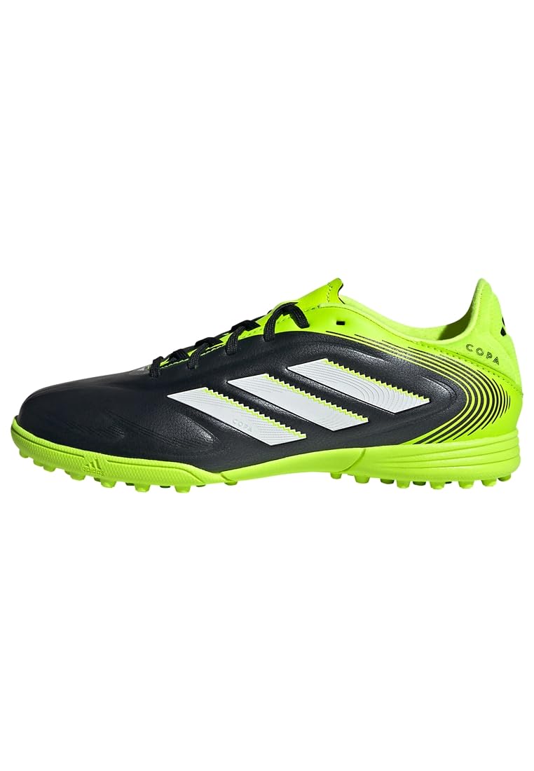adidas COPA Pure III League Turf Football Boots Kids, Core Black/Cloud White/Lucid Lemon, 13.5 UK Child