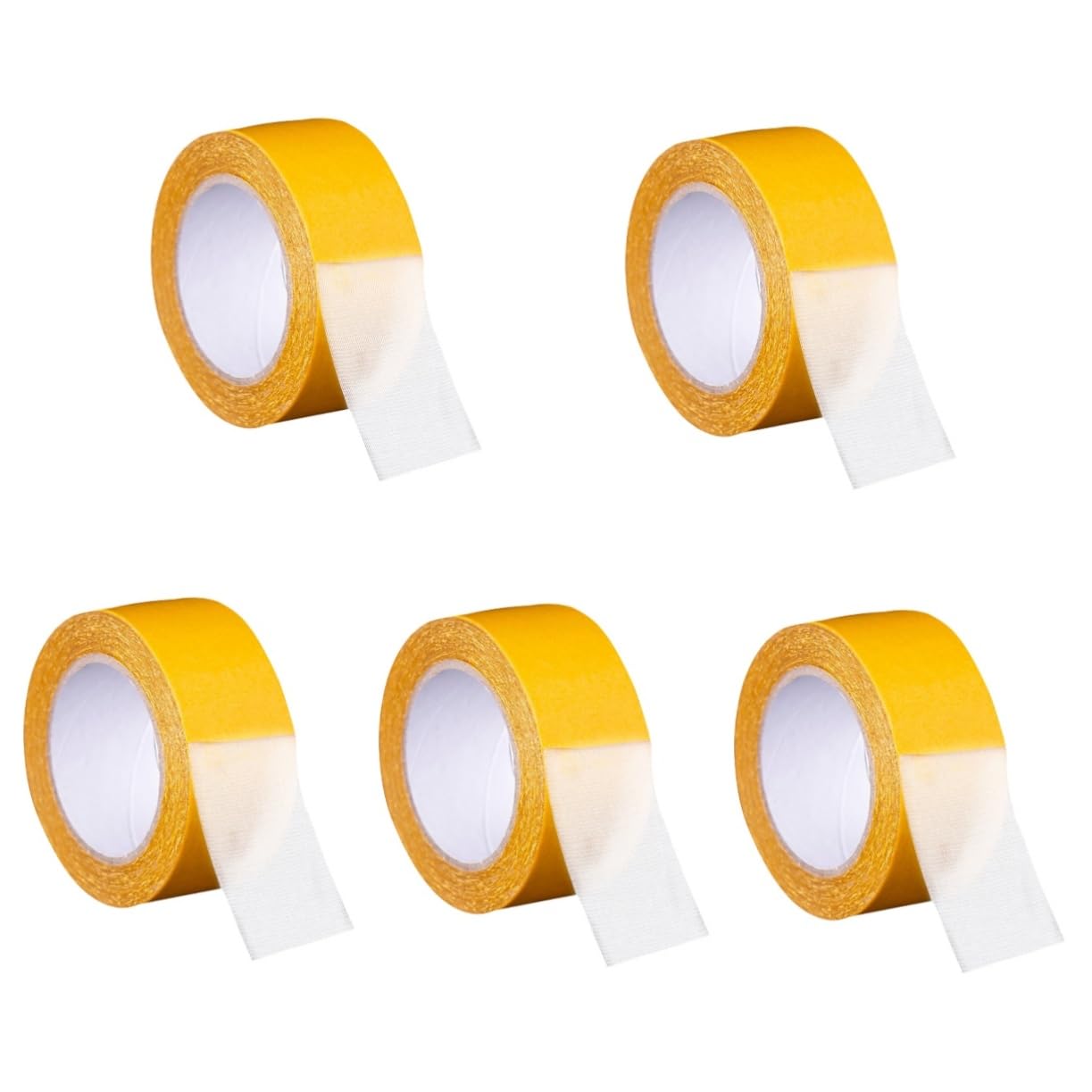 SOLUSTRE 5rollen Doppelseitiges Klebeband Hochviskoses Starkes Gewebeband Für Teppichverlegung Und Dekoration Rückstandsfrei Vielseitig Einsetzbar Für Wände Und -projekte