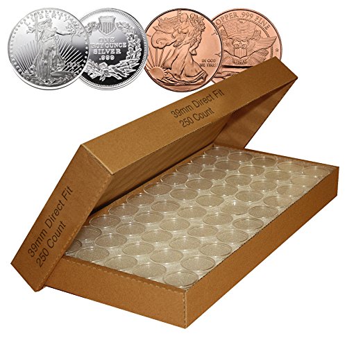 250 cápsulas herméticas para monedas de 39 mm miniatura 1
