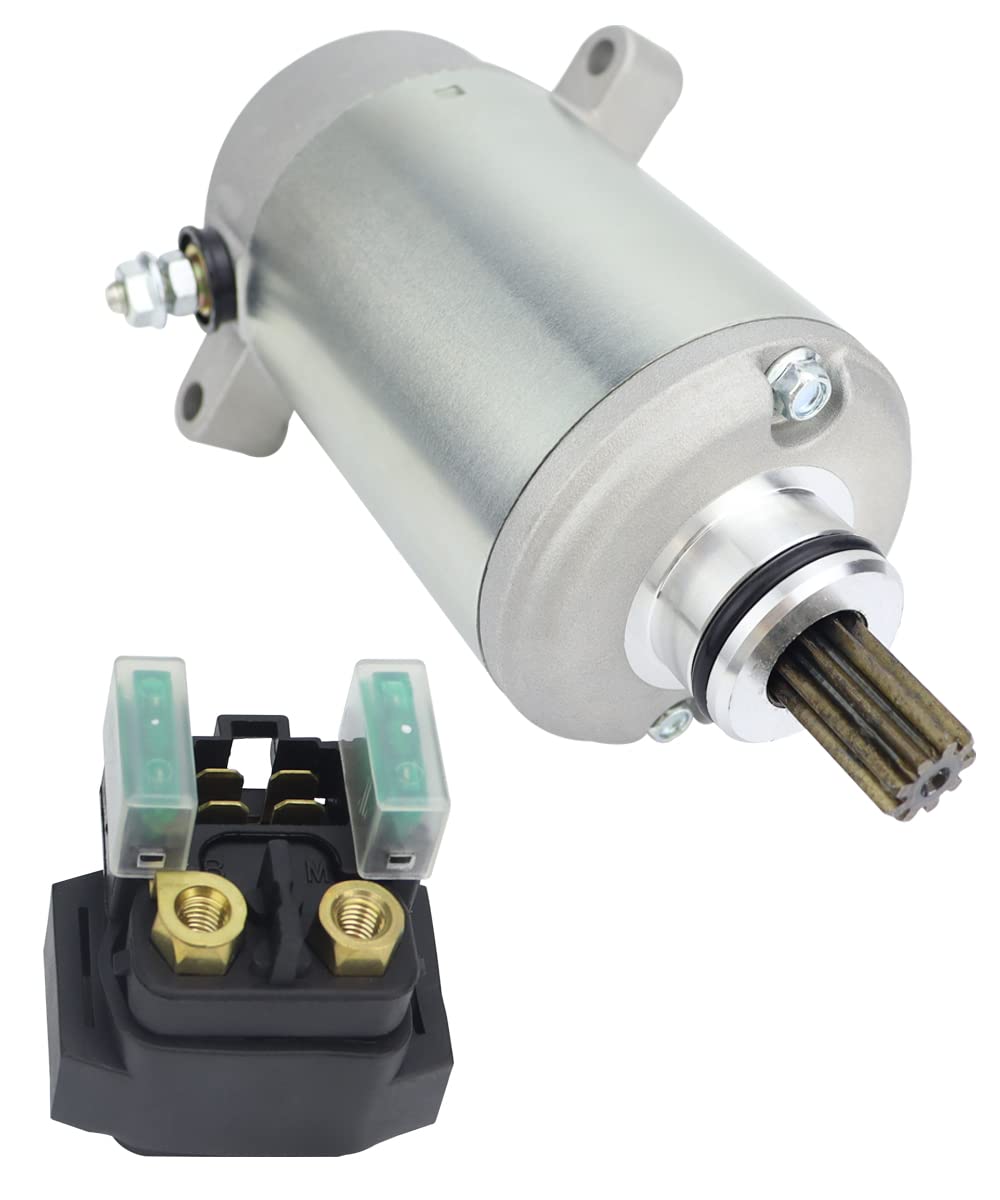 Starter & Relay for 2000-2012 Yamaha Big Bear 400| Wolverine 350 1995, 4KB-81890-00-00 18758 410-54019 SMU0066 57-2689 228000-8910, 2000-2012 Big Bear 400 Starter| 1995 Wolverine 350 Starter