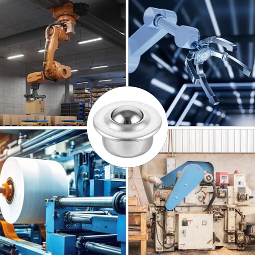 GBACHOOSE 16 Stück Kugelrollen 15mm, Kohlenstoffstahl Kugellager, Kugelrollen für Möbel, Kugelrollen Schwerlast, Kugellager Kugeln, Kugelrollen mit Stahlkugel für Förderer, Gepäck Schiebe, Getriebe