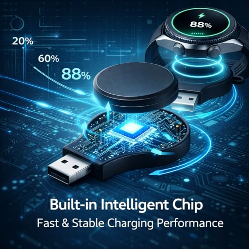 Image of Mizi Portable Samsung Galaxy Watch 7 /6 /5 /4 /3 Charger USB Travel Cordless Wireless Charger Keychain for Samsung Galaxy 4 Classic Watch 3 Active Active 2 Gear S3 - Black