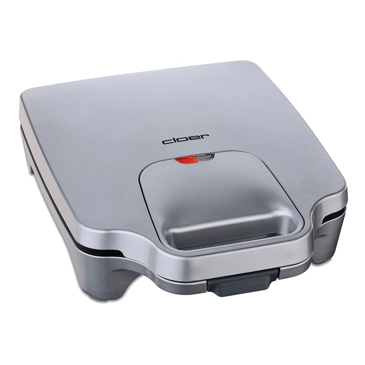 Cloer 6269 Tostiera XXL per Sandwich/Tramezzini, Toast Americano per Farciture XXL, per 8 tramezzini alla volta, 1800 W, spia di cottura, rivestimento antiaderente, color argento