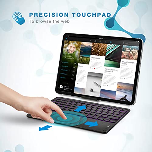 Tablet Tastatur Koochuwa Bluetooth mit Touchpad und Beleuchtung