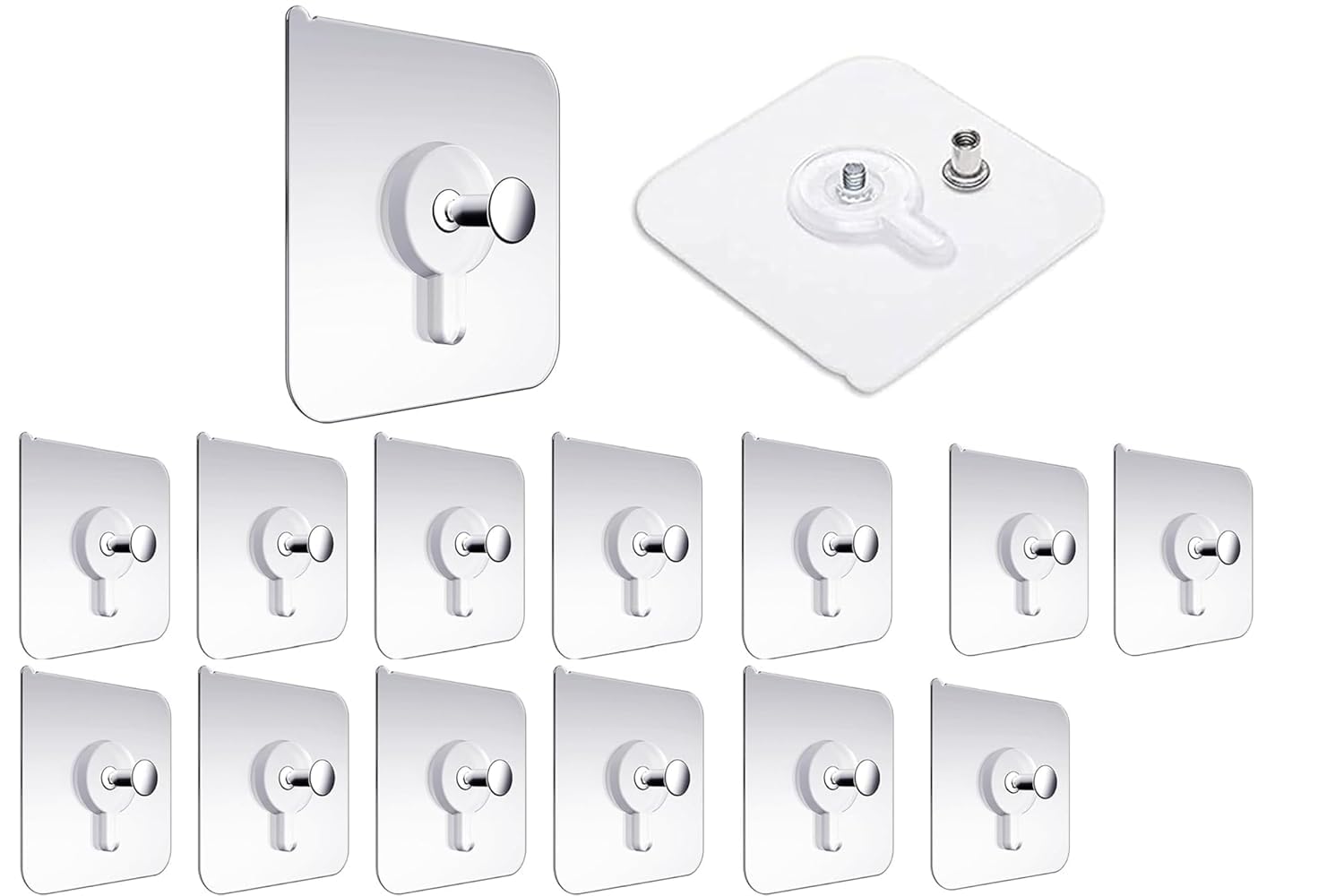 MOBDESK 15 Photo Frame Hooks | Abs Nail Free Seamless Adhesive No Drilling Installation Hanging | Waterproof Easy-Installation | Wall Hooks | Ideal for Hanging Heavy Items, Ceiling