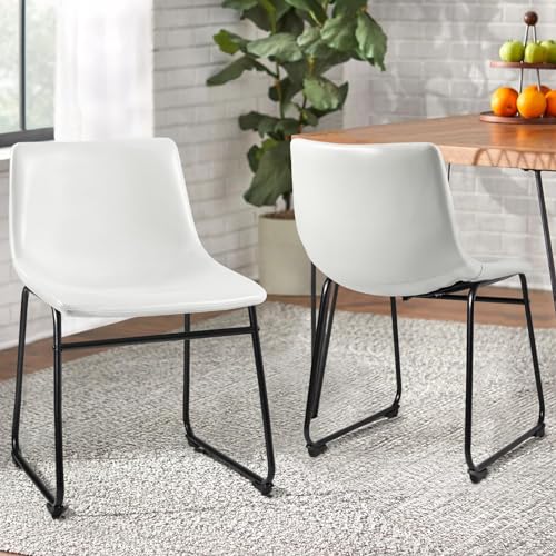 Image of Waleaf Dining Chairs Set of 4, 18 inch Faux Leather Counter Height Bar Stools