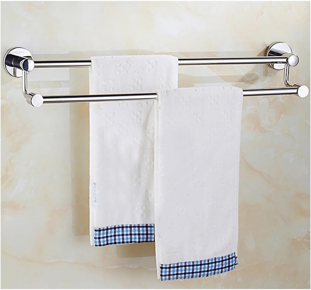 Folding Arm Swivel Towel Rack Bar Rails, 304 Stainless Steel Chrome Double for Bathroom Kitchen, Bath with Wall Mount Shelf(30CM)
