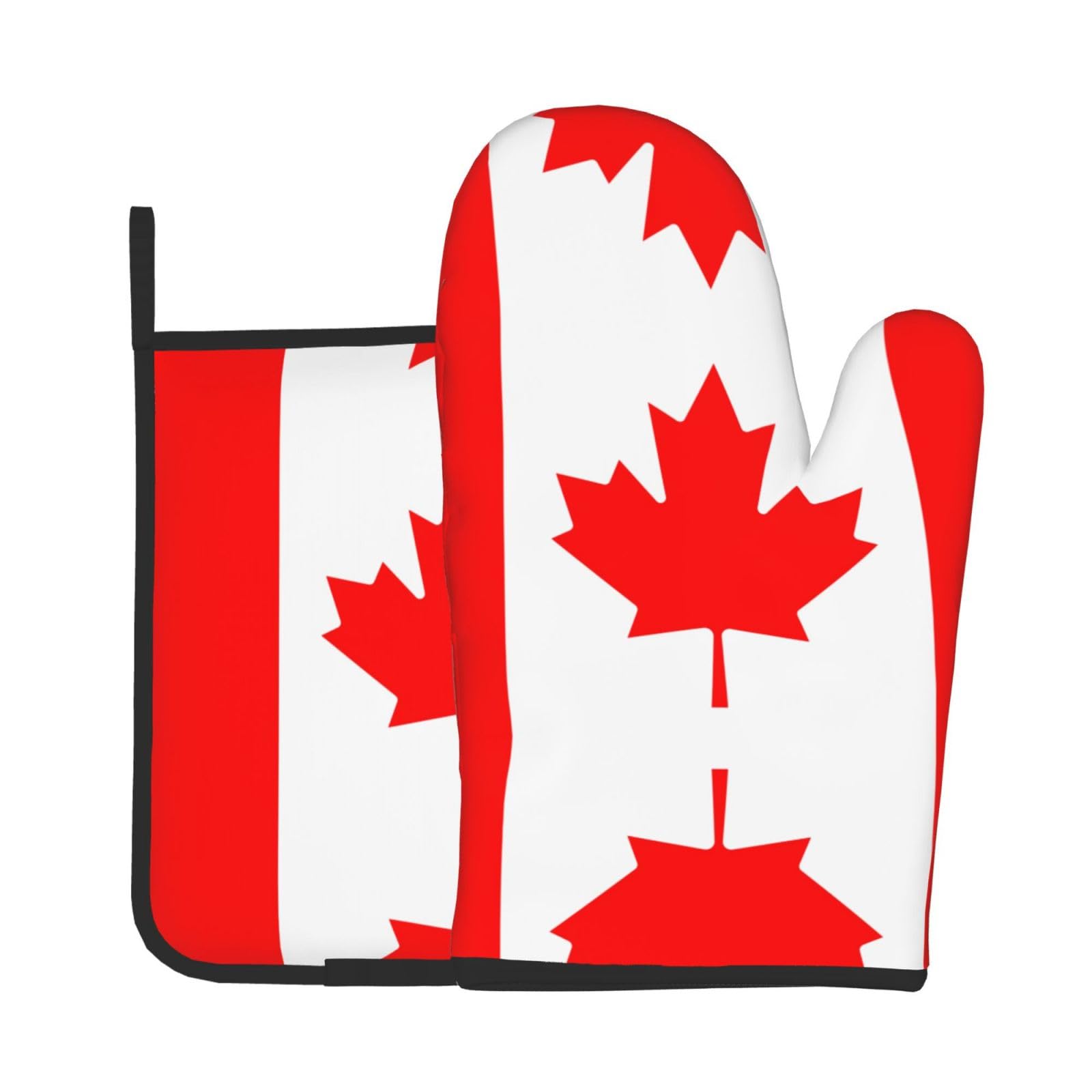 Oven Mitts and Potholders Set of 2 for Kitchen Baking Cooking GrayCanadian Flag Thick and Durable