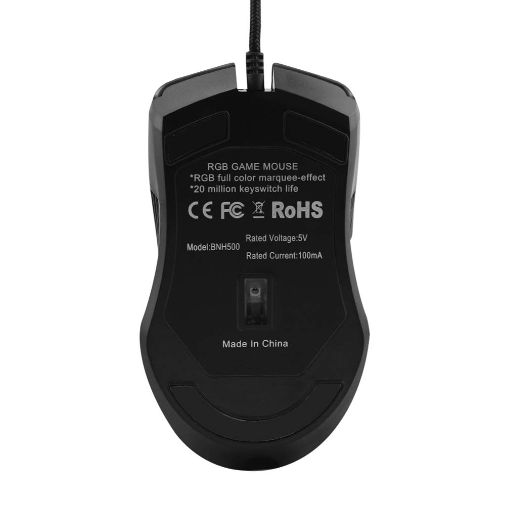 FIRSTEMORY USB C Maus Typ C ergonomisch kabelgebundene Maus RGB Gaming Maus optische Maus mit einstellbarer DPI 800160024003200 kompatibel mit Notebook, PC, Laptop, MacBook und allen TypCGeräten