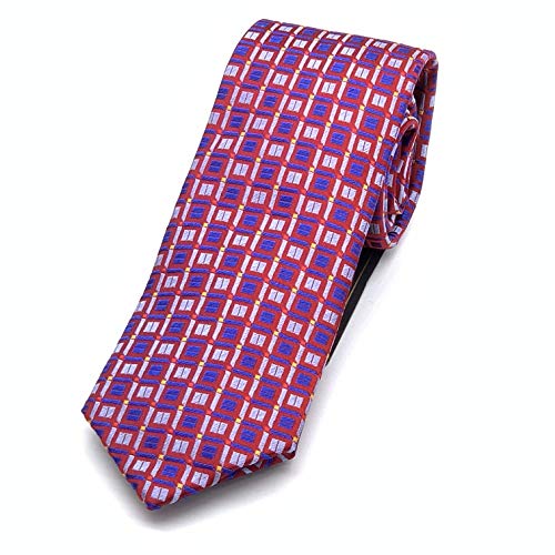 Corbata de PB Pietro Baldini, color rojo, 100% seda, para ocasiones especiales y para negocios o bodas, 7 cm de ancho