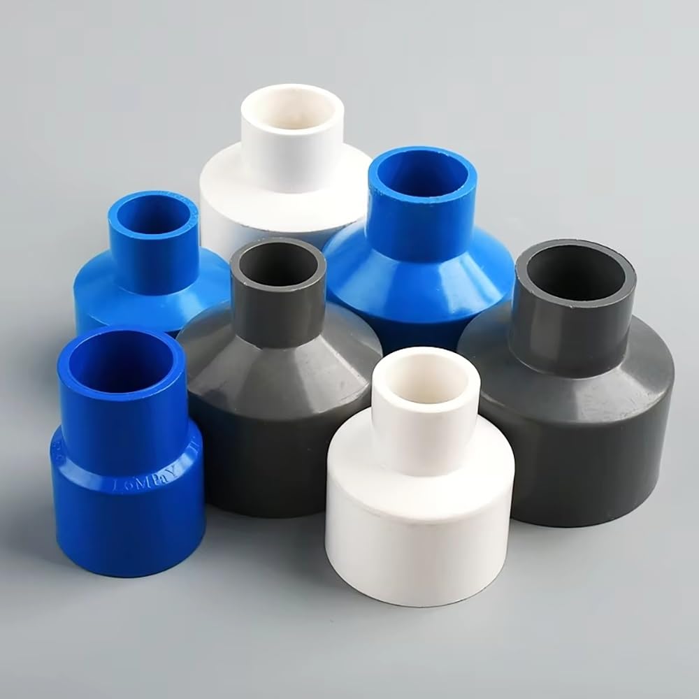 1 conector reductor recto de PVC duradero de 63 x 20 mm a 90 x 75 mm para riego, acuarios y jardines, fácil de instalar (azul, 63 x 32 mm)