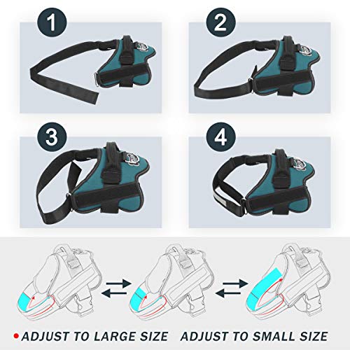 Bolux Dog Harness, No-Pull Reflective Dog Vest, Breathable Adjustable Pet Harness With Handle For Outdoor Walking - No More Pulling, Tugging Or Choking (Turquoise, Xs) #TOP2