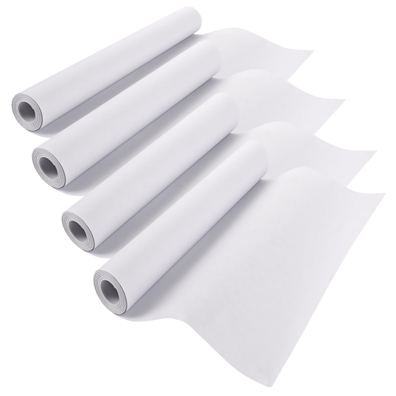 Lot de 4 rouleaux de papier à dessin 42,5 cm x 15 m Blanc