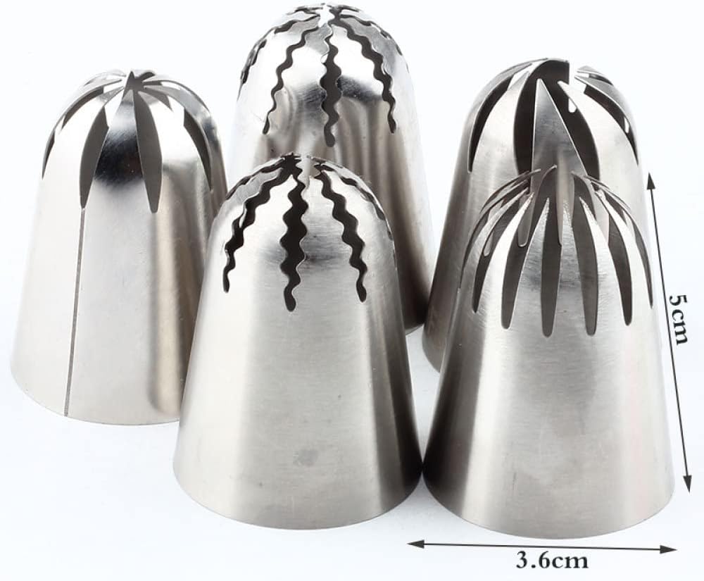 Cake 9 Pcs Sultane Large Tube Stainless Steel Icing Nozzles Piping and 2pcs Coupler 2pcs Pastry Russian Tip+5pcs Decorating