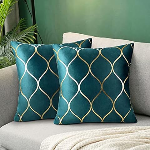 Housses de Coussin Hanrunsi Velours Bleu Cover